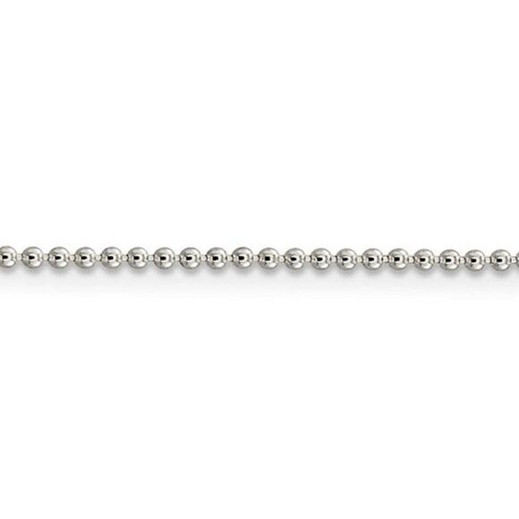1.5mm Sterling Silver, Solid Beaded Chain Necklace, 30 Inch - Picture 4 of 8